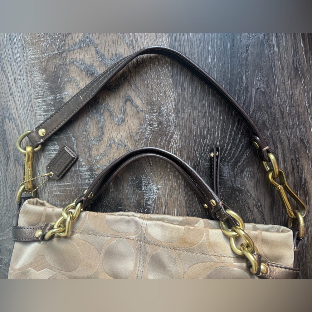 Coach Tan Hobo Bag with Gold Accents - Picture 5 of 9